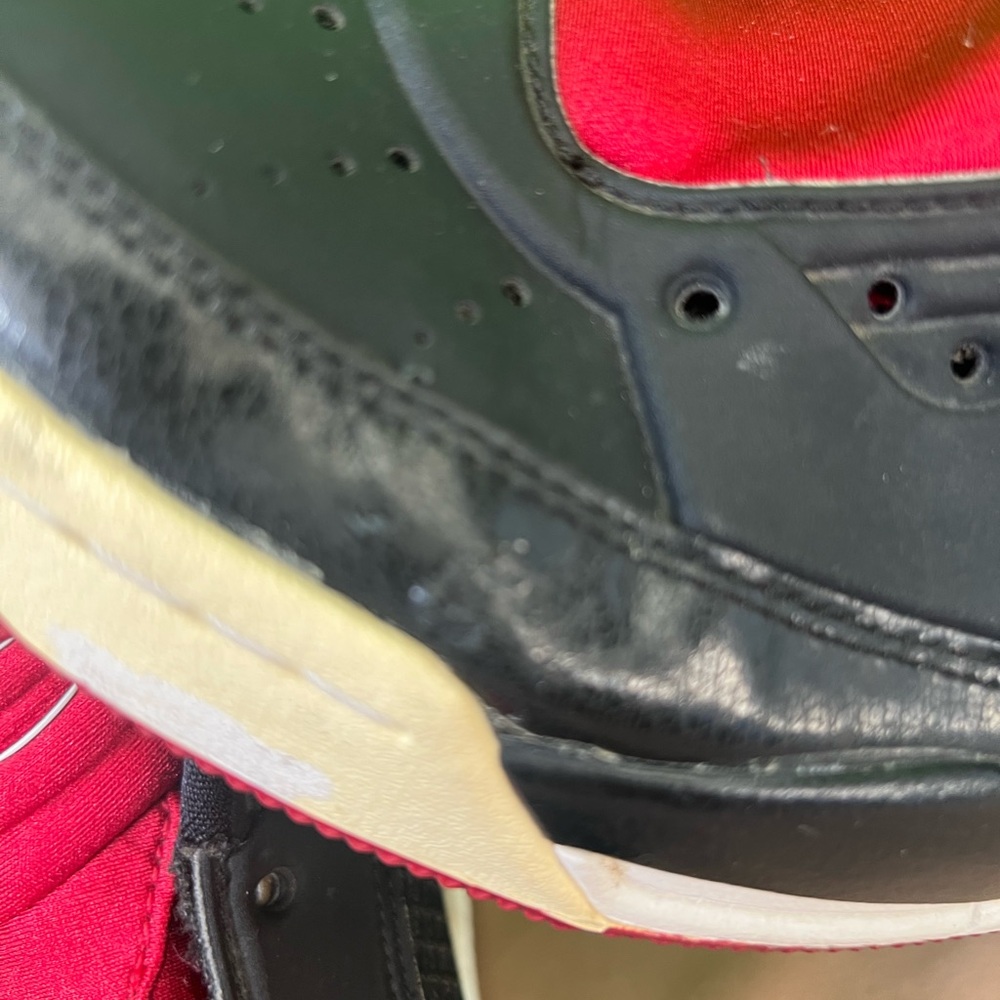 Nike Air Jordan Flight Black Red Men’s Sneakers Size 9 No Laces - Picture 5 of 10